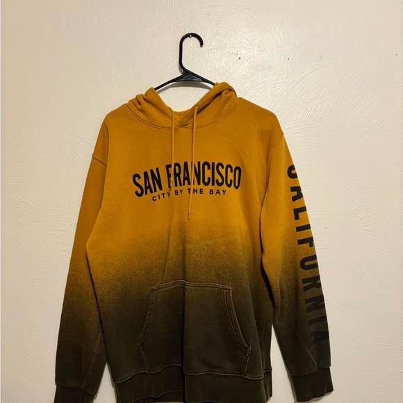 Yellow and Black Gradient Hoodie with San Francisco Print - Picture 1 of 8